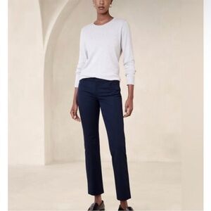 Banana Republic Sloan Crop Pant Trouser 4 Navy Blue Solid